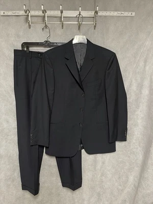 Hugo Boss Suit Men 40R Navy Blue Geometric Wool 3B Einstein Sigma 34X31 P Luxury - Image 1 of 4