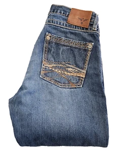 Wrangler Uomo 20X Stivali Vintage Taglio 32x36 Blu Denim Jeans Punto Western 42MWX - Foto 1 di 10