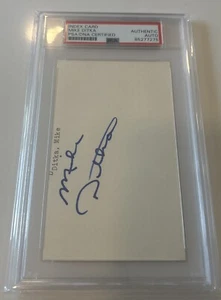 MIKE DITKA SIGNED AUTOGRAPHED 3X5 INDEX CARD CHICAGO BEARS HOF PSA/DNA COA - Picture 1 of 2