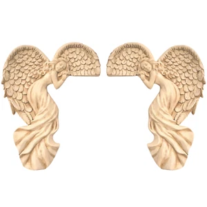 Angel Door Frame Ornaments Ivory Figure Wings Set Wall Art Decor Left & Right - Picture 1 of 24