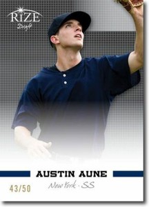 AUSTIN AUNE 2012 Rize Draft Rookie BLACK Paragon RC #/50