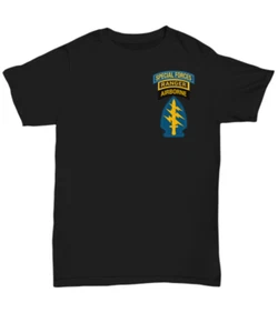 US Army Special Forces grünes Barett Shirt - Aufnäher, SF und Ranger Tabs - Unisex T - Bild 1 von 6