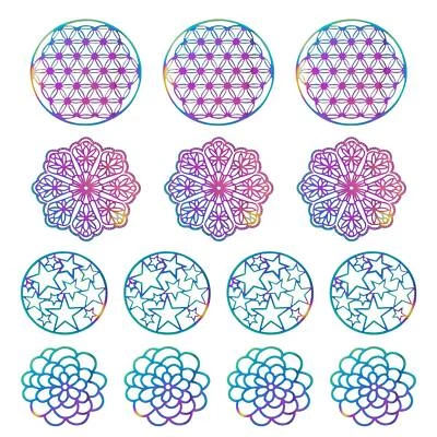 40 piezas/caja plana redonda flor acero inoxidable filigrana carpinteros eslabones adorno Foto 1 de 4