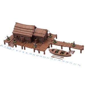 Fishermans hut, pier and boat set Dark Realms 28/32mm wargaming terrain, frostgr - Picture 1 of 11