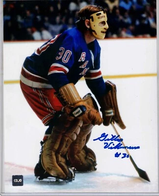 CoJo Sports Authenticated Gilles Villemure autographed auto 8"x10" photo RANGERS - Image 1 of 2