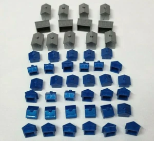 Monopoly Electronic Banking Replacement Pieces 35 Blue Houses and 13 Gray Hotels - Picture 1 of 8