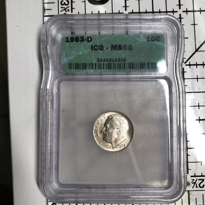 1963-d Dime ICG Ms66 - Image 1 of 2