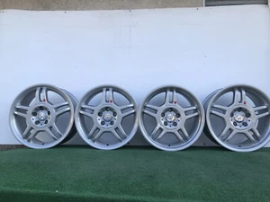 MERCEDES BENZ C32 SLK32 CLK320 AMG 17" SILVER GENUINE FACTORY OEM WHEELS RIM SET - Picture 1 of 12