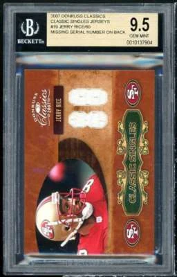 Jerry Rice 2007 Donruss Classics camisetas individuales #CS-19 BGS 9,5 Foto 1 de 2