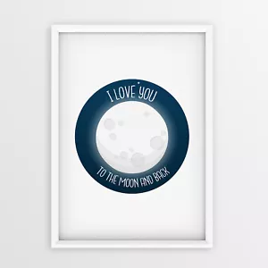 I Love You To The Moon And Back, Scandinavia Print, Motivation Poster - Picture 1 of 11
