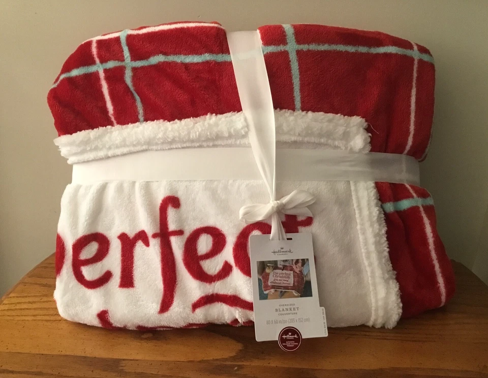 Hallmark Channel Christmas 80" " Oversized Blanket- Red Plaid- 