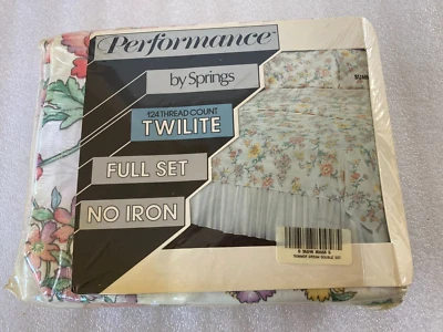 NUEVO Juego Completo de Sábanas Doble De Colección Springs Performance Summer Dream Sin Hierro Sellado Foto 1 de 4