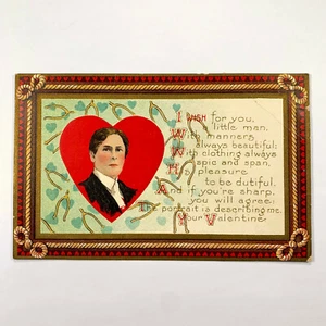 Postal día de San Valentín guapo caballero años 20 sin publicar - Imagen 1 de 2