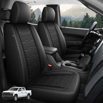 For GMC Canyon Crew Cab 2015-2022 Car 5-Seat Covers Front&Rear Faux Leather Set Foto 1 de 4