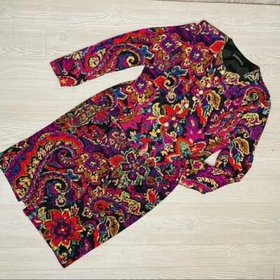 80’s Silk Blend Suit Jacket / blazer & Skirt Floral Print embroidered look skirt - Image 1 of 4