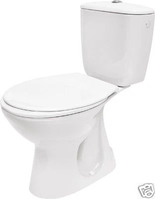 Design Wc Toilette Stand komplett set Spülkasten Aus KERAMIK Mit sitz SENKRECHT! - Bild 1 von 3