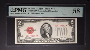 1928 D FR#  1505 $2 UNITED STATES NOTE**PMG58  **G492 - Picture 1 of 2