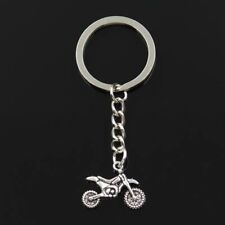 Motorcycle Charm Keychain 30mm Key Ring 17x23mm Pendants Silver Color Keychains