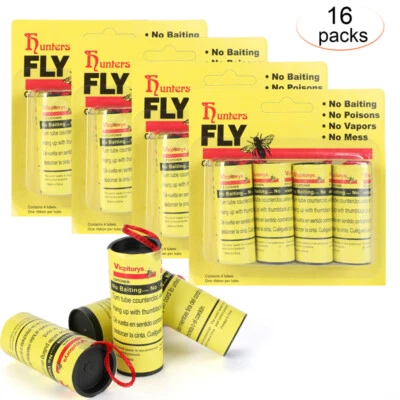 16 rollos de papel pegajoso para moscas para atrapar insectos tira pegatina para moscas no tóxico EE. UU. Foto 1 de 4