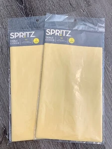 Party Supplies Yellow Large Plastic Table Cover 54x108” Disposable Lot of 2  - Picture 1 of 7