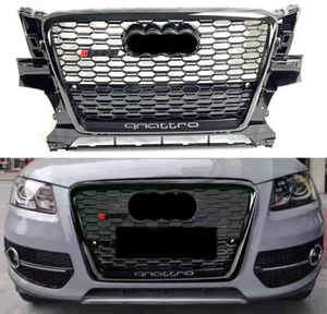 Para Audi Q5 RSQ5 2009-2012 Parachoques Delantero Parrilla Negra Panal Parrilla - Imagen 1 de 6