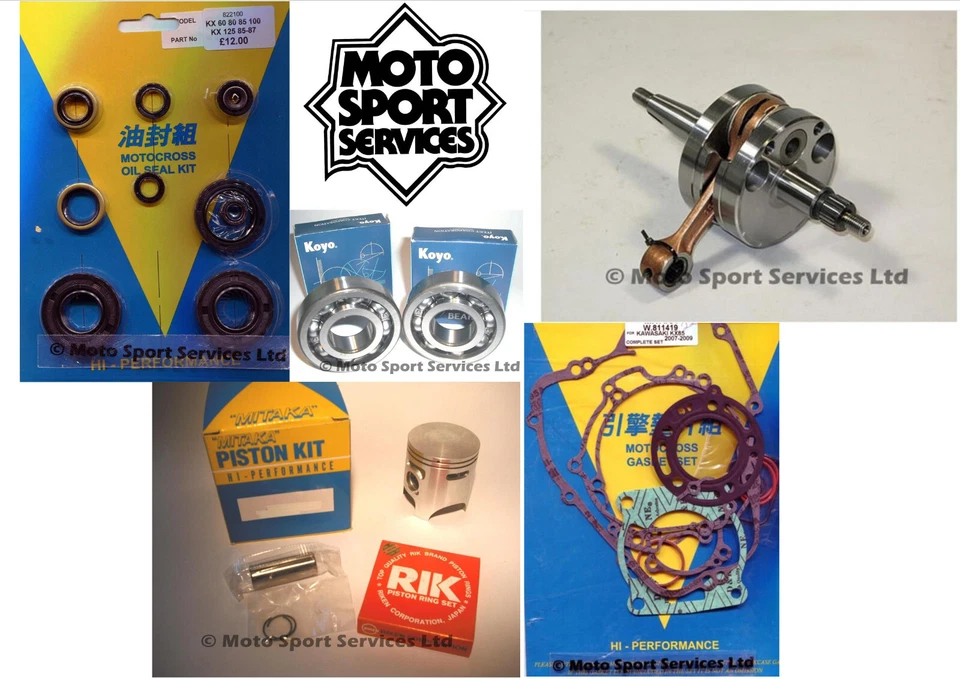 KX 85 2014-2024 Mitaka Engine Rebuild Kit Crank Piston 1R Mains Gasket Seal kit - Image 1 of 1