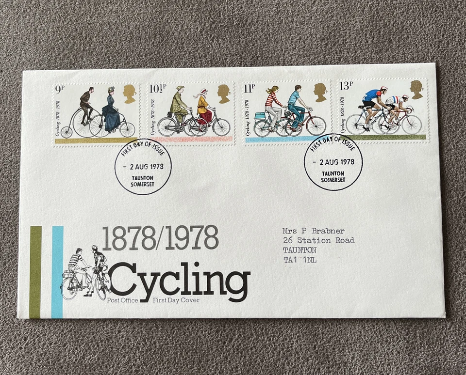G.B. 1978 Cycling set on Post Office First Day Cover, Taunton - Image 1 of 1