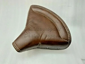 Lycett Brown Leather Front Seat with Springs For Royal Enfield Ariel Triumph BSA - Picture 1 of 5