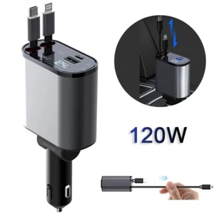120W 2USB PD Type-C Car Charger FM Transmitter Adapter For iPhone 15 14 1312 Pro - Picture 1 of 8