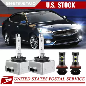 Faro delantero blanco HID haz bajo + bombillas antiniebla LED para Kia Cadenza 2014-2016 - Imagen 1 de 12