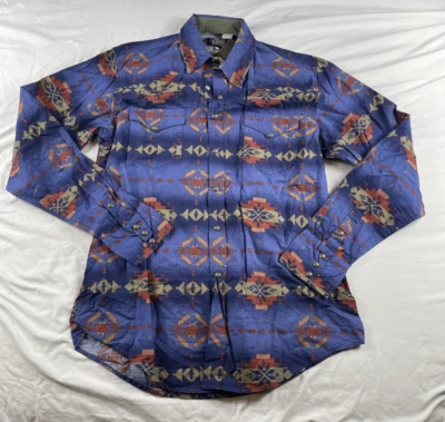 Roper Vintage Shirt Adult Large Western Southwestern Long Sleeve Pearl Snap Mens - Image 1 of 4
