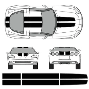 For Chevy Corvette Rally Racing Stripes Vinyl Decals Graphics Car Sticker Kit - Picture 1 of 4