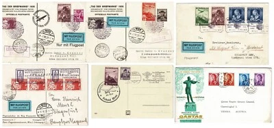 Austrian Airmail lot of 6 from 1930s + 1965 - Image 1 of 4