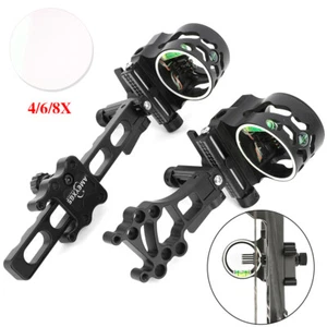Archery 5 Pin Sight 4x 6x 8x Lens 0.019" Micro Adjustanble Compound Bow RH LH - Picture 1 of 25