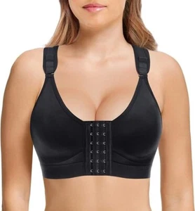 Rolewpy Women Post Surgery Bra Front Closure Sport Bra Removable Pads Wirefree - Picture 1 of 7