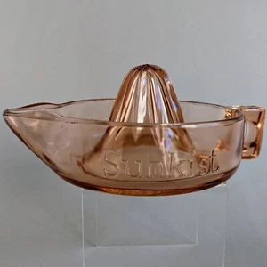 SUNKIST ROSA REIBAHLE Entsafter McKee Glass Co. 1930er N-330A Sammlerstück Depression - Bild 1 von 10