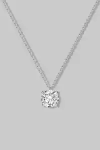 1.11 CTW GENUINE Diamond SOLITAIRE PENDANT 14k WHITE Gold SOLID - Picture 1 of 8