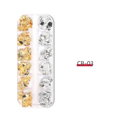 12 rejillas uñas brillo escamas papel aluminio papel pegatina para decoración de uñas Foto 1 de 4