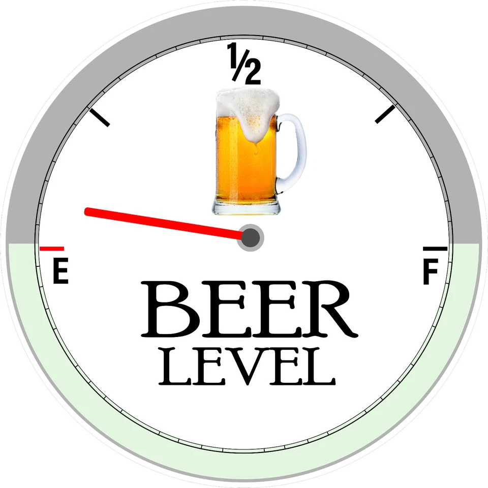 1ST4STICKERS FUNNY BEER LEVEL GAUGE Vinyl Sticker Decal TOOLBOX HELMET HARD HAT METER