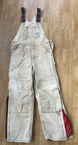 Men’s Vintage Carhartt Overall Quilted Coverall bibs -34x28 - Picture 1 of 9