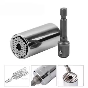 Chiave a bussola universale 7-19 mm con adattatore per trapano elettrico set 2 pezzi - Foto 1 di 12