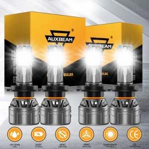 4Pcs AUXBEAM H7 LED Headlight Combo Bulbs High+Low Beam 120W 6500K Super Bright - Picture 1 of 12