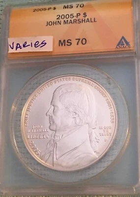 2005 P $1 Commemorative Dollar (John Marshall),  ANACS MS70 - Image 1 of 4