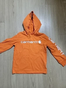 Carhartt Hoodie Kids 4 Orange  Longsleeve  T Shirt - Picture 1 of 5