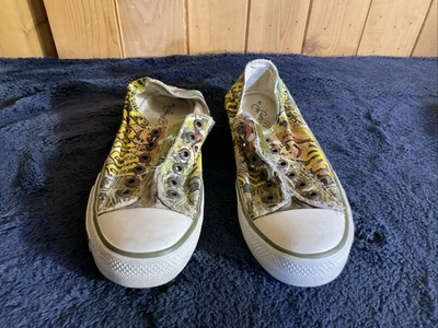 Tênis gráfico Don Ed Hardy Shoes vintage parte superior baixa sem lacre tamanho 7 - Imagem 1 de 4