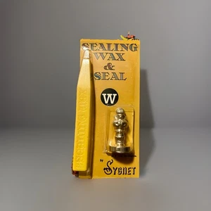 Sello galvanizado en oro de 24 quilates cera extra SYGNET de cera y sello de sellado “W” de colección - Imagen 1 de 2