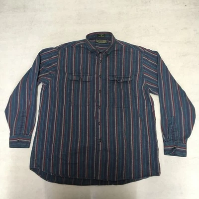 Vintage Levis Shirt Mens XL Blue Stripe Button Up Flannel USA Sutter Creek - Image 1 of 4