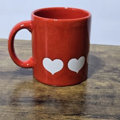 Caneca Waechtersbach coração vermelho com xícara de chá de cerâmica Alemanha - Imagem 1 de 4