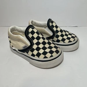 VANS - Toddler Shoes, Slip On, Size 3, Black & White, Gently Used “Off The Wall” - Picture 1 of 13