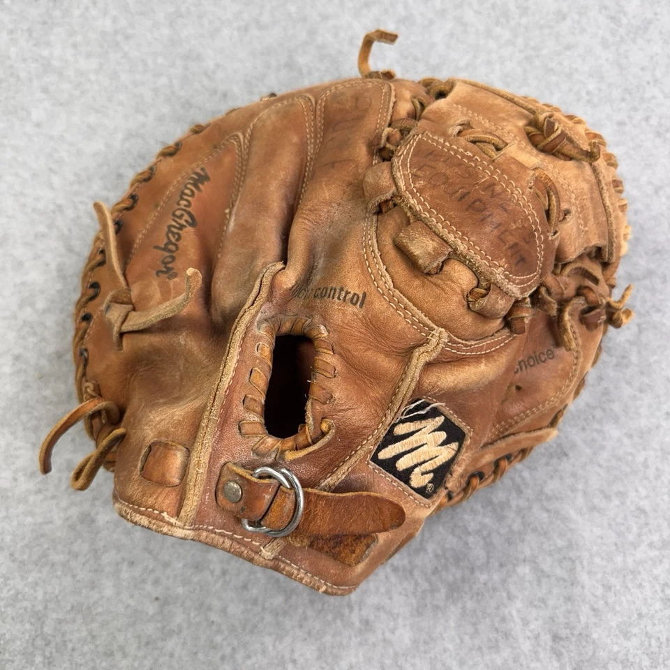 Vintage MacGregor MCCM100X Catchers Mitt Scoop Toe Leather Baseball Glove - Image 1 of 4